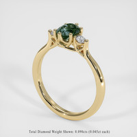 0.76 Ct. Bluish Green Sapphire Ring, 10K Yellow Gold 2