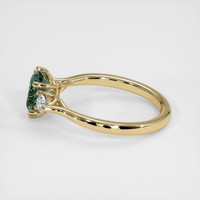 0.90 Ct. Greenish Blue Sapphire Ring, 10K Yellow Gold 4