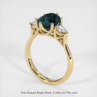 2.52 Ct. Greenish Blue Sapphire Ring, 10K Yellow Gold 2