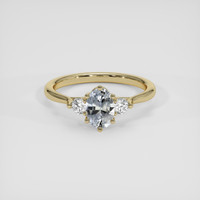 0.83 Ct. Bluish Grey Sapphire Ring, 14K Yellow Gold 1
