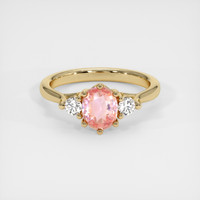 1.09 Ct. Padparadscha Sapphire Ring, 14K Yellow Gold 1