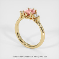 1.09 Ct. Padparadscha Sapphire Ring, 14K Yellow Gold 2