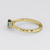 0.70 Ct. Greenish Blue Sapphire Ring, 14K Yellow Gold 4