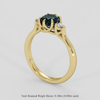 1.07 Ct. Bluish Green Sapphire Ring, 14K Yellow Gold 2