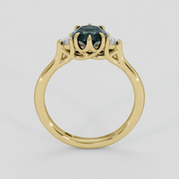 1.07 Ct. Bluish Green Sapphire Ring, 14K Yellow Gold 3