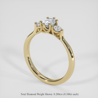 0.55 Ct. Greyish Blue Sapphire Ring, 14K Yellow Gold 2