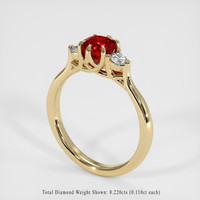 1.02 Ct. Ruby Ring, 14K Yellow Gold 2
