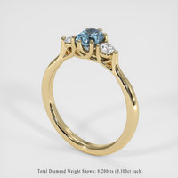 0.78 Ct. Greenish Blue Sapphire Ring, 14K Yellow Gold 2