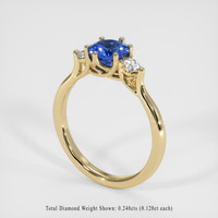 1.24 Ct. Blue Sapphire Ring, 18K Yellow Gold 2