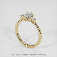 0.83 Ct. Bluish Grey Sapphire Ring, 18K Yellow Gold 2