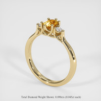 0.63 Ct. Sapphire Ring, 18K Yellow Gold 2