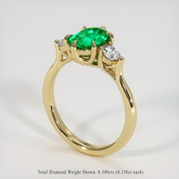 1.15 Ct. Emerald Ring, 18K Yellow Gold 2