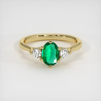 0.62 Ct. Emerald Ring, 18K Yellow Gold 1