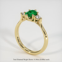 0.62 Ct. Emerald Ring, 18K Yellow Gold 2