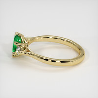 0.62 Ct. Emerald Ring, 18K Yellow Gold 4