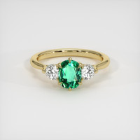 1.06 Ct. Emerald Ring, 18K Yellow Gold 1