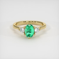 1.16 Ct. Emerald Ring, 18K Yellow Gold 1