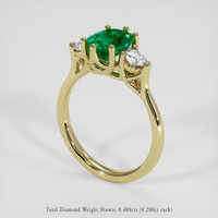 1.29 Ct. Emerald Ring, 18K Yellow Gold 2