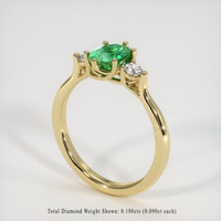 0.75 Ct. Emerald Ring, 18K Yellow Gold 2