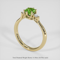 1.20 Ct. Green Demantoid Garnet Ring, 18K Yellow Gold 2