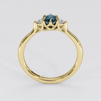0.70 Ct. Greenish Blue Sapphire Ring, 18K Yellow Gold 3
