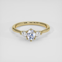 0.55 Ct. Greyish Blue Sapphire Ring, 18K Yellow Gold 1