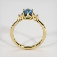 0.90 Ct. Greenish Blue Sapphire Ring, 18K Yellow Gold 3