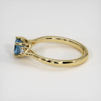 0.90 Ct. Greenish Blue Sapphire Ring, 18K Yellow Gold 4