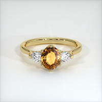 1.64 Ct. Yellowish Brown Sapphire Ring, 18K Yellow Gold 1