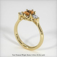 1.64 Ct. Yellowish Brown Sapphire Ring, 18K Yellow Gold 2