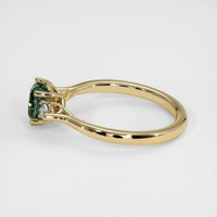 0.76 Ct. Bluish Green Sapphire Ring, 18K Yellow Gold 4