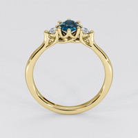 0.71 Ct. Greenish Blue Sapphire Ring, 18K Yellow Gold 3