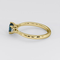 0.71 Ct. Greenish Blue Sapphire Ring, 18K Yellow Gold 4