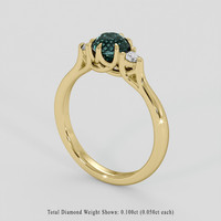 1.09 Ct. Greenish Blue Sapphire Ring, 18K Yellow Gold 2