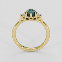 1.09 Ct. Greenish Blue Sapphire Ring, 18K Yellow Gold 3