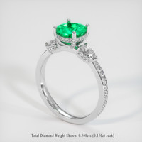 0.97 Ct. Emerald Ring, Platinum 950 2