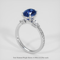 3.58 Ct. Blue Sapphire Ring, Platinum 950 2