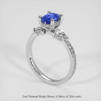 1.14 Ct. Blue Sapphire Ring, Platinum 950 2