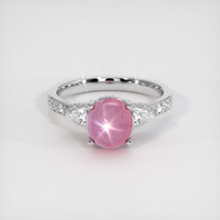 2.88 Ct. Reddish Pink Sapphire Ring, Platinum 950 1