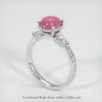 2.88 Ct. Reddish Pink Sapphire Ring, Platinum 950 2