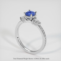 0.70 Ct. Blue Sapphire Ring, Platinum 950 2