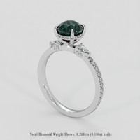 2.05 Ct. Bluish Green Sapphire Ring, Platinum 950 2