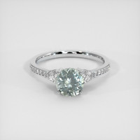 1.20 Ct. Bluish Green Sapphire Ring, Platinum 950 1