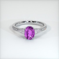 2.55 Ct. Pinkish Purple Sapphire Ring, Platinum 950 1
