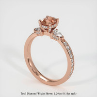 0.84 Ct. Padparadscha Sapphire Ring, 14K Rose Gold 2