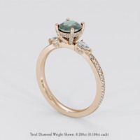 0.89 Ct. Bluish Green Sapphire Ring, 14K Rose Gold 2