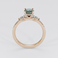 0.89 Ct. Bluish Green Sapphire Ring, 14K Rose Gold 3