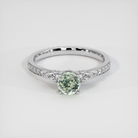 0.79 Ct. Green Sapphire Ring, 10K White Gold 1