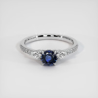 0.57 Ct. Blue Sapphire Ring, 14K White Gold 1