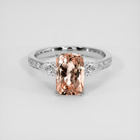 3.57 Ct. Padparadscha Sapphire Ring, 14K White Gold 1